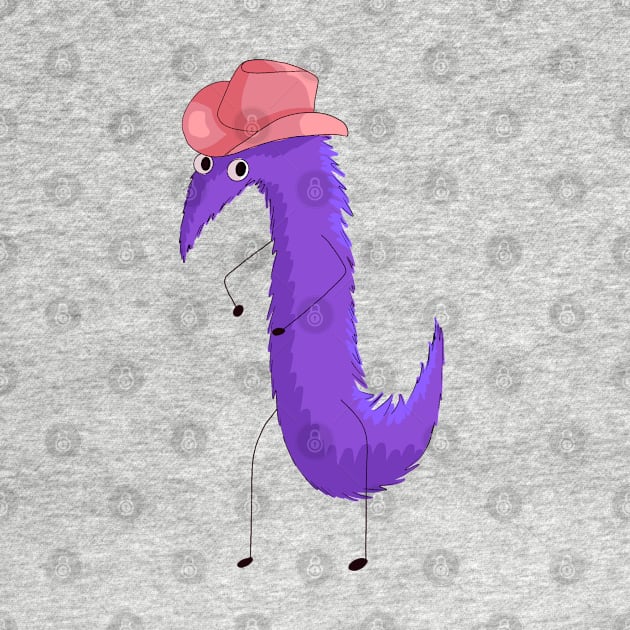 Worm on a string with a cowboy hat #3 by annoyingarts